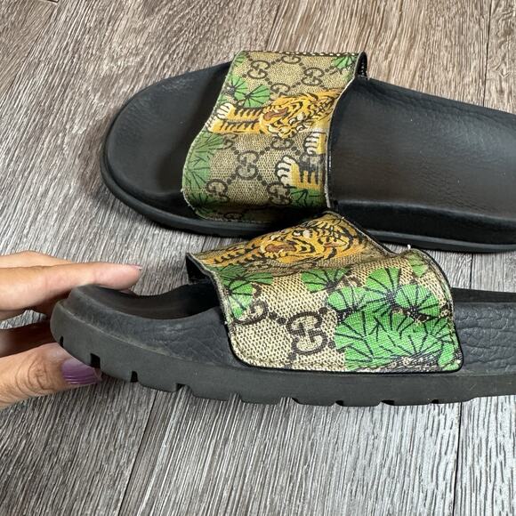 Gucci Slides Flip Flops Bengal Tiger Mens Size 6